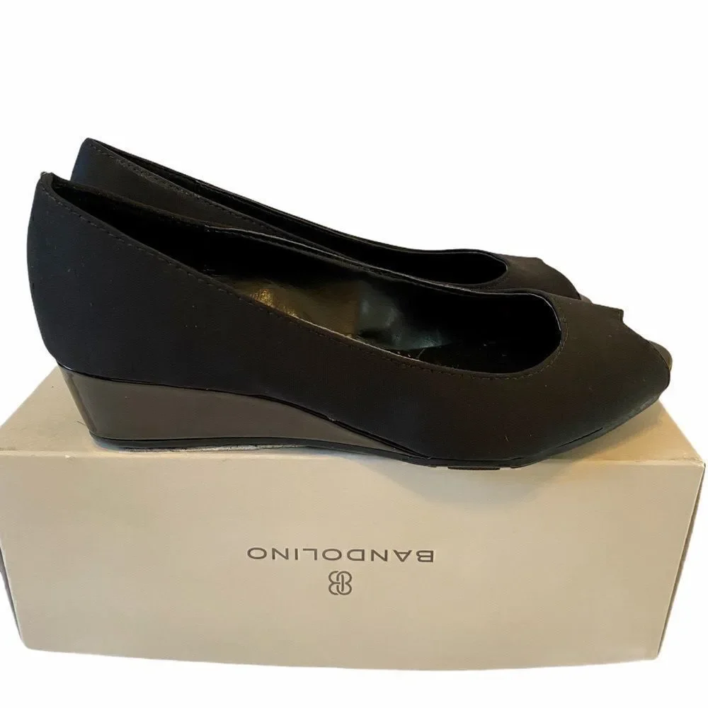 Bandalino  Flexible Black Open Toe  Wedge.